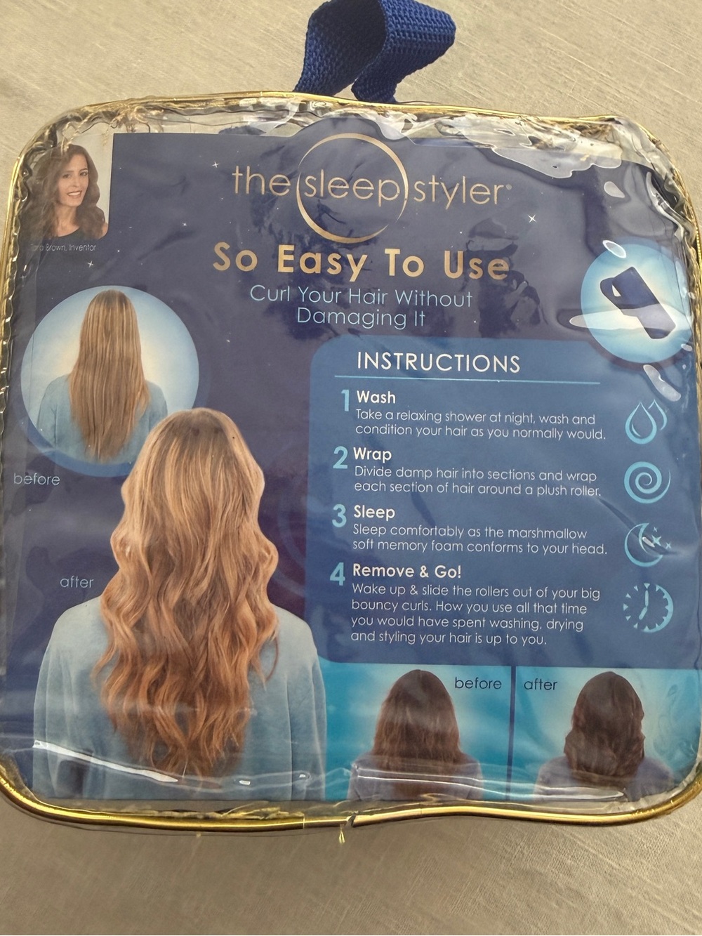 The Sleep Styler Blue Hair Curling Rollers - So Easy To Use Set of 10